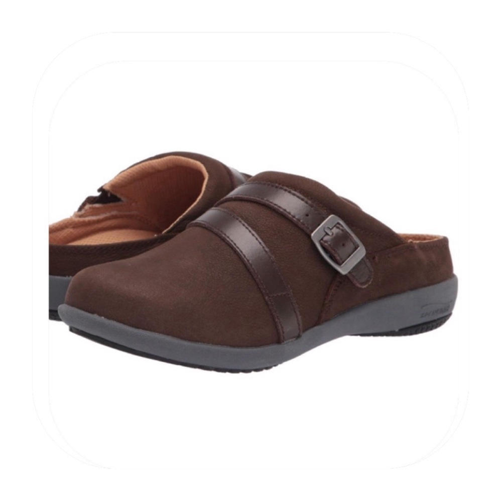 Spenco size 11w brown mule clogs